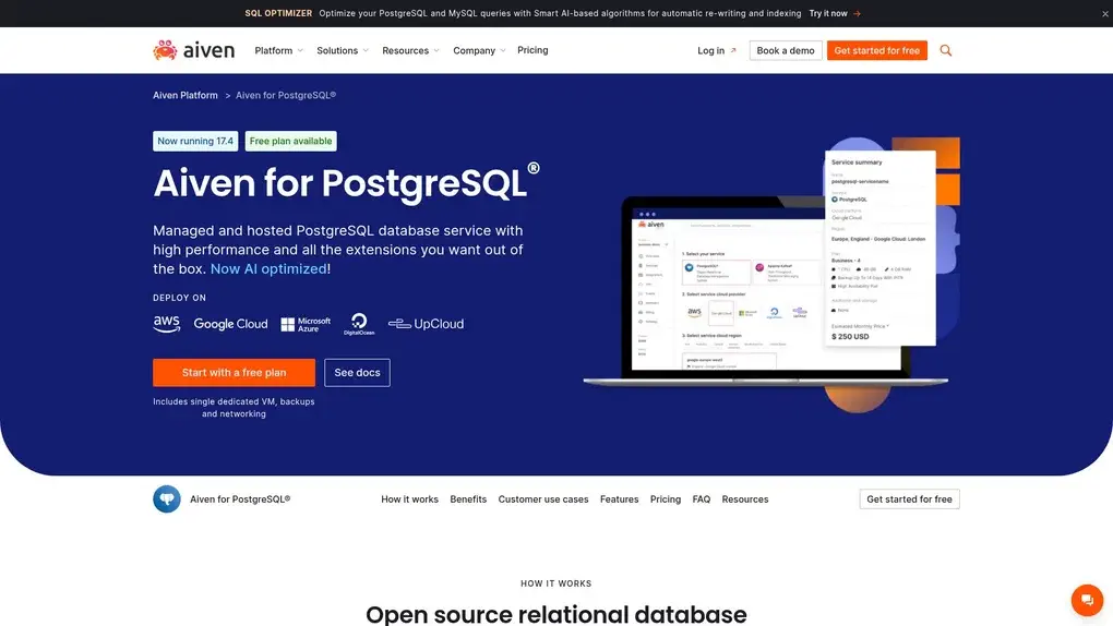 Aiven for PostgreSQL screenshot